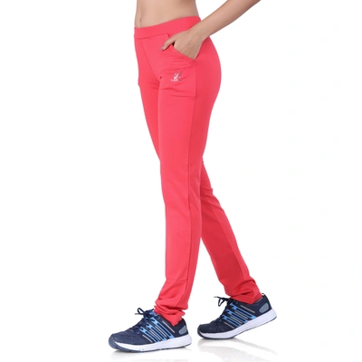 Laasa Sports Yoga Gym and Sports Fitness Narrow Track Pant-M-Tomato-1