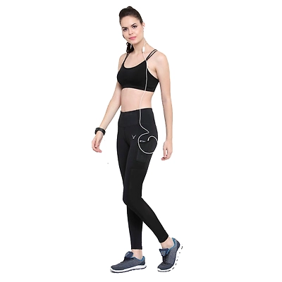 INVINCIBLE WOMEN`S SIDE MESH TRAINING LEGGINGS-L-TEAL-2