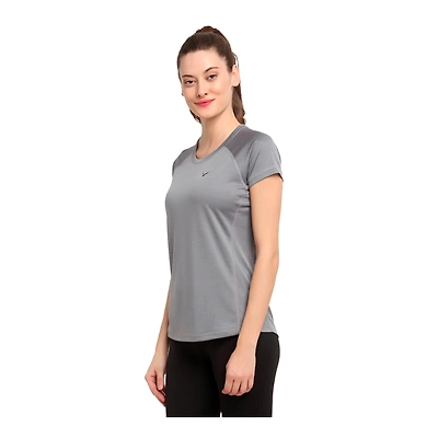 INVINCIBLE WOMEN’S GYM T- SHIRT-3XL-MELANGE GREY-4