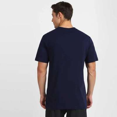 Reebok Solid Mens Round Neck T Shirt-Blue-L-1