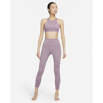 Nike Womens  Medium Support 1 Piece Pad High Neck Sports Bra-Light Purple-L-2
