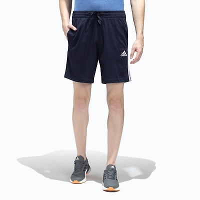 ADIDAS 3-STRIPES SJ MEN'S SHORTS: Comfortable Cotton-Polyester Shorts for Everyday Wear and Relaxation-Black-S-4