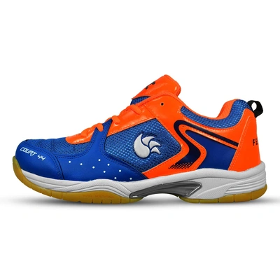 DSC Court 44 Badminton Shoes for Men-Navy - Orange-4-3