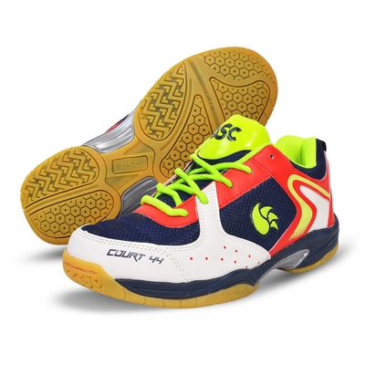 DSC Court 44 Badminton Shoes for Men-Navy Red-3-2