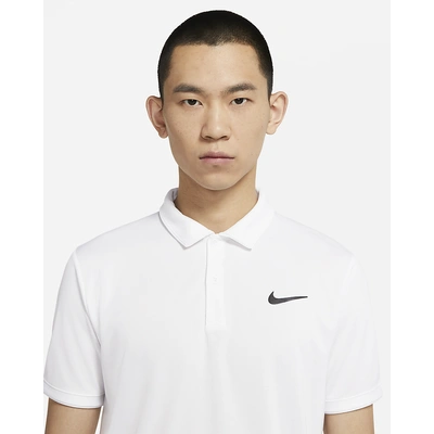 NikeCourt Dri-FIT Victory Polo Neck T Shirt-White-L-2