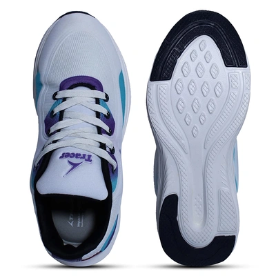 TRACER Women's Track-L-1351 Running Shoes-WHITE/PURPLE-3-4