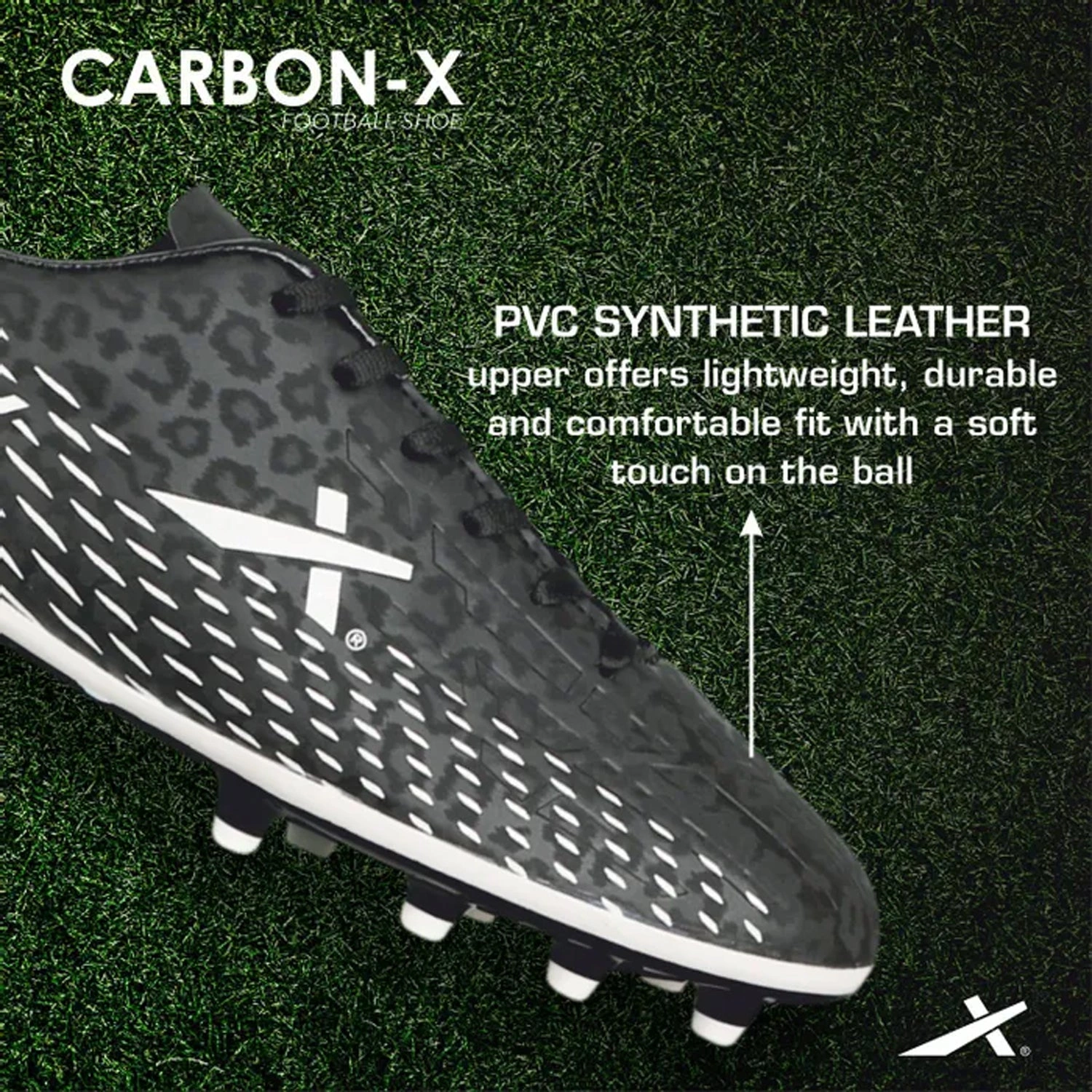 Vector X Carbon-X Football Stud-BLACK/WHITE-10-3