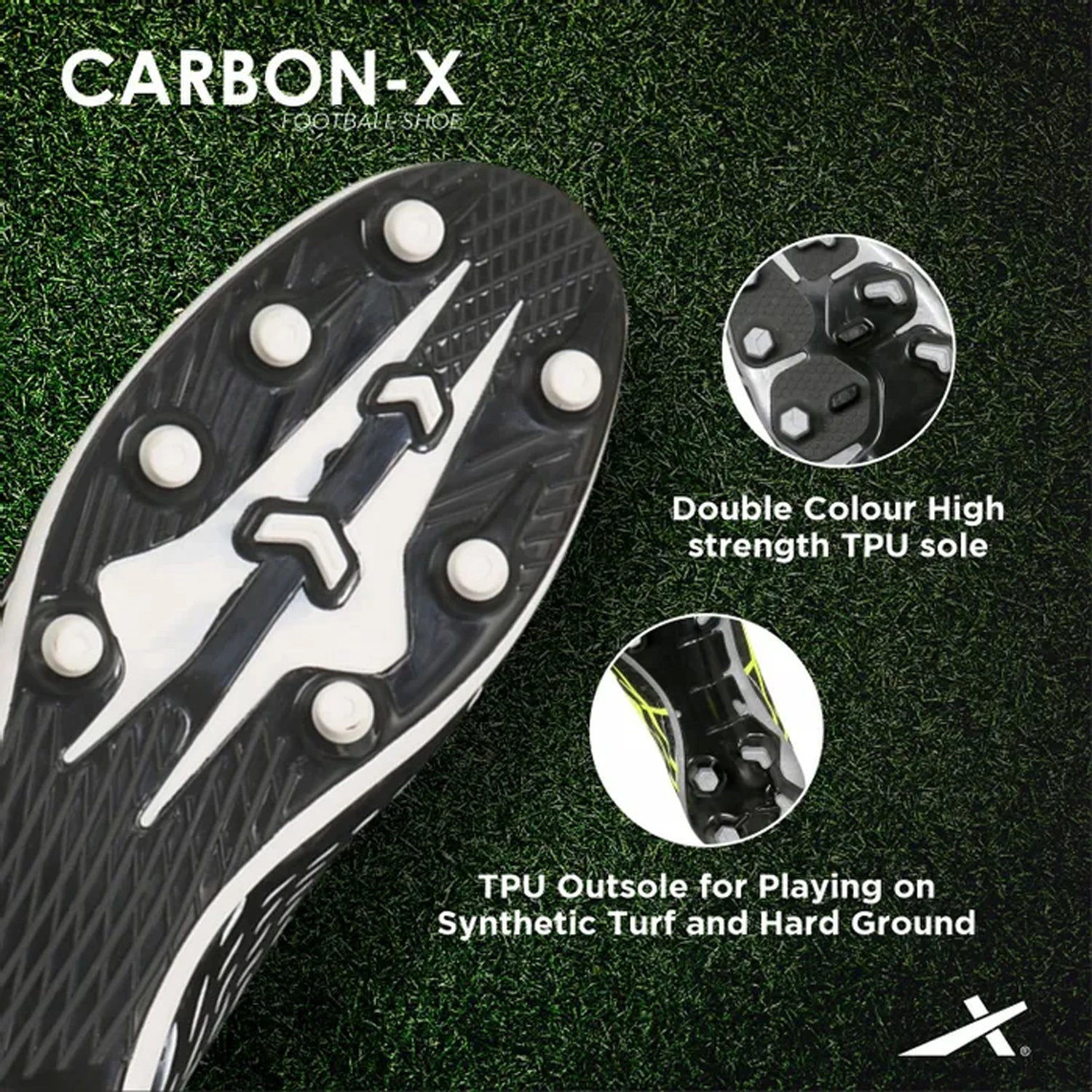 Vector X Carbon-X Football Stud-BLACK/WHITE-10-6