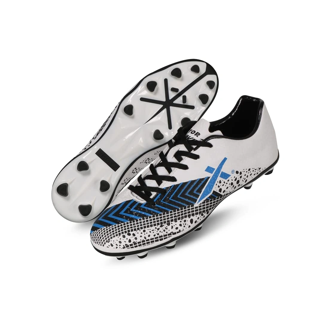 Vector X Gravity Football Shoes-4-WHITE-BLU-BLK-8