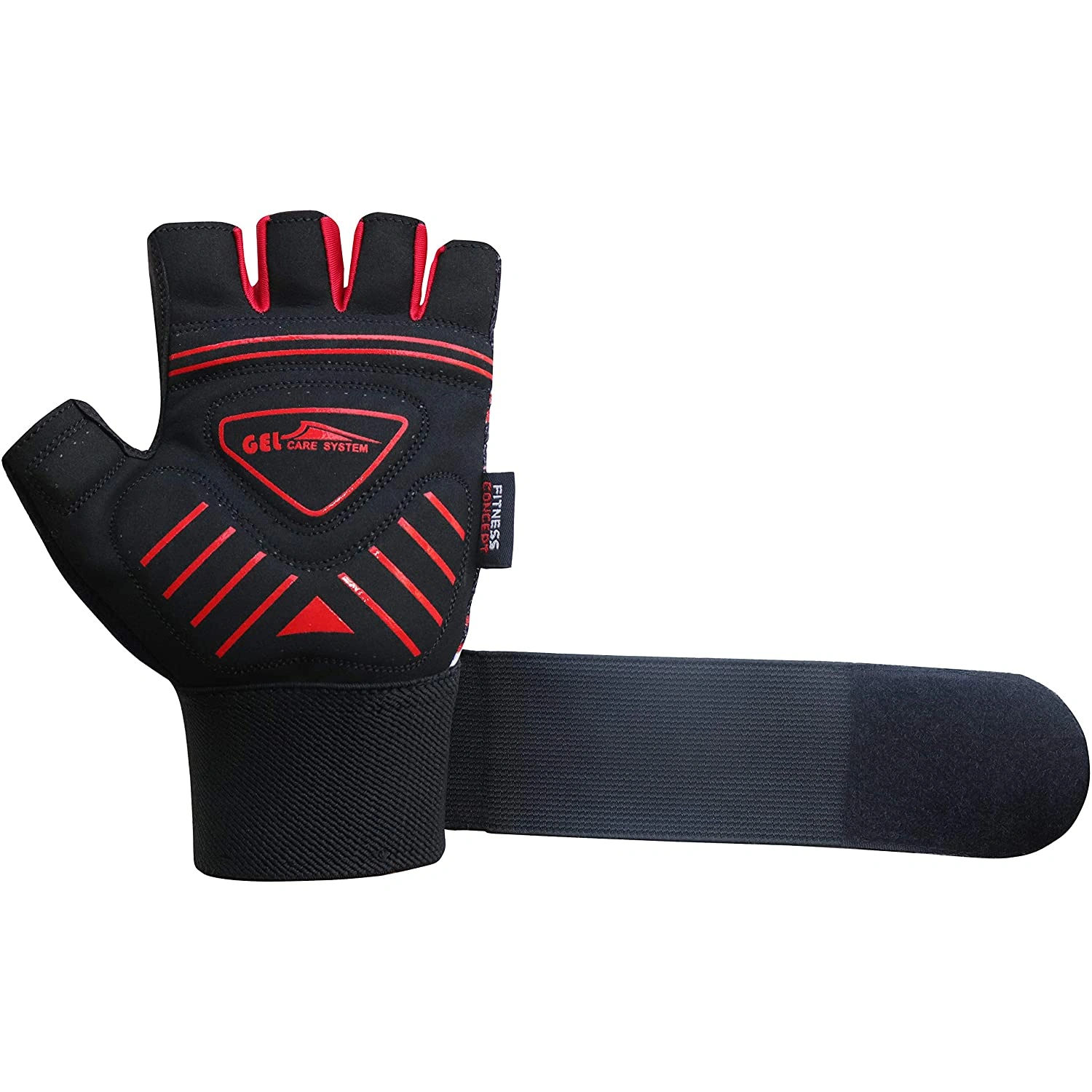 Kobo WTG-37 Gym Gloves with Wrist Support-RED BLACK-S-1