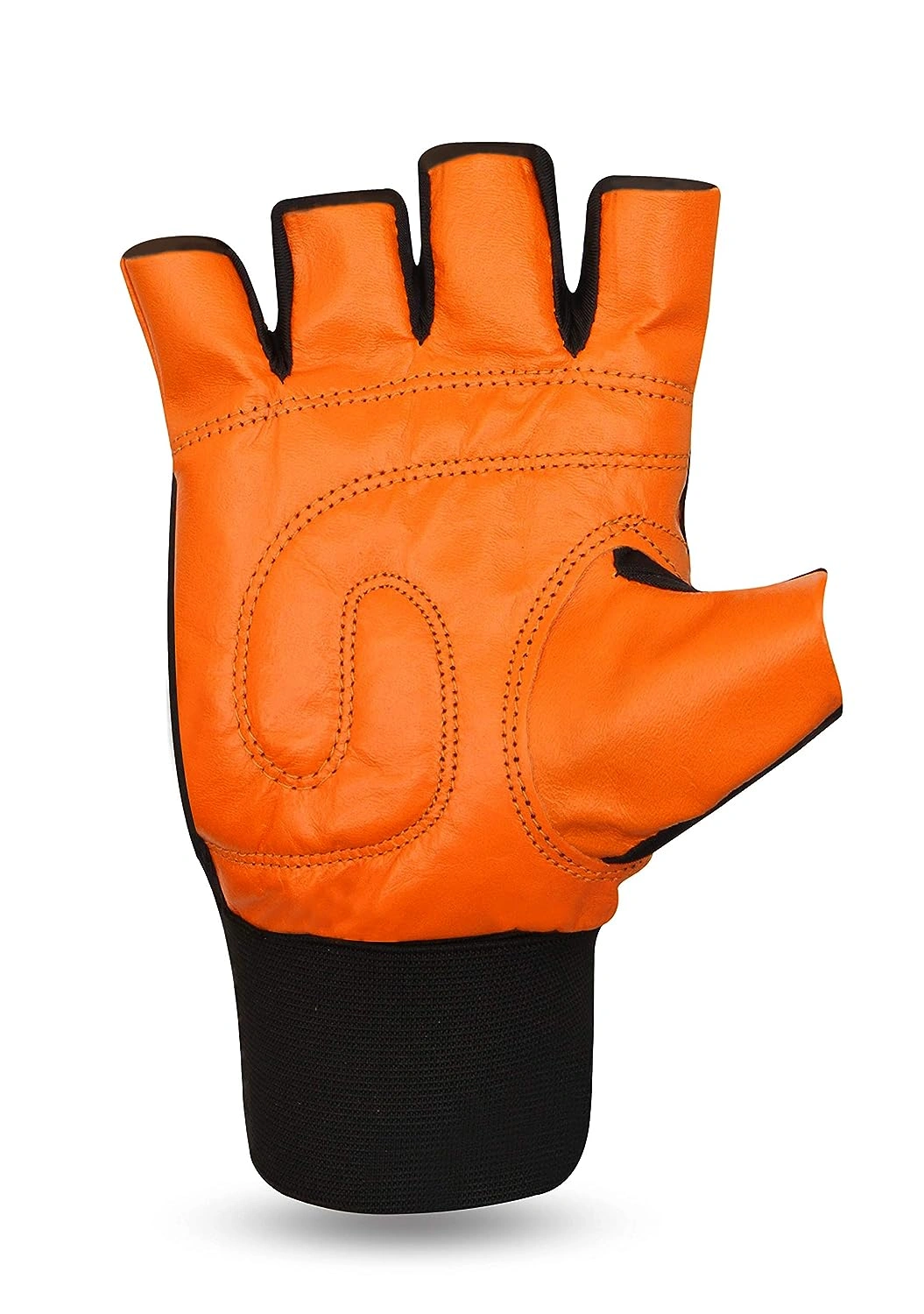 Nivia Leather Gym Glove with Wrist Wrap-ORANGE-L-2