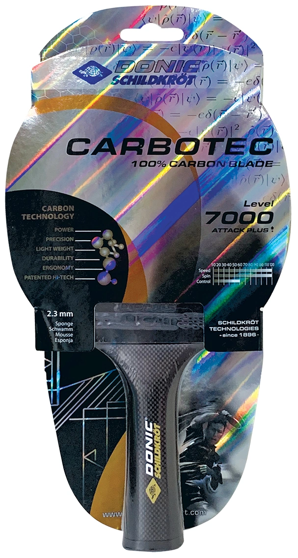 DONIC Carbotec 7000 All-Rounder Table Tennis Racket: Powerful Carbon Blade and Liga-QRC Rubber for Intermediate Players-2161