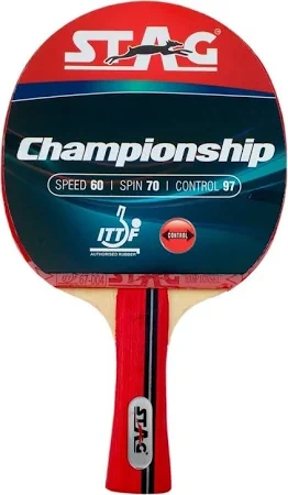 STAG Championship ITTF Approved Rubber Intermediate Table Tennis Bat-973