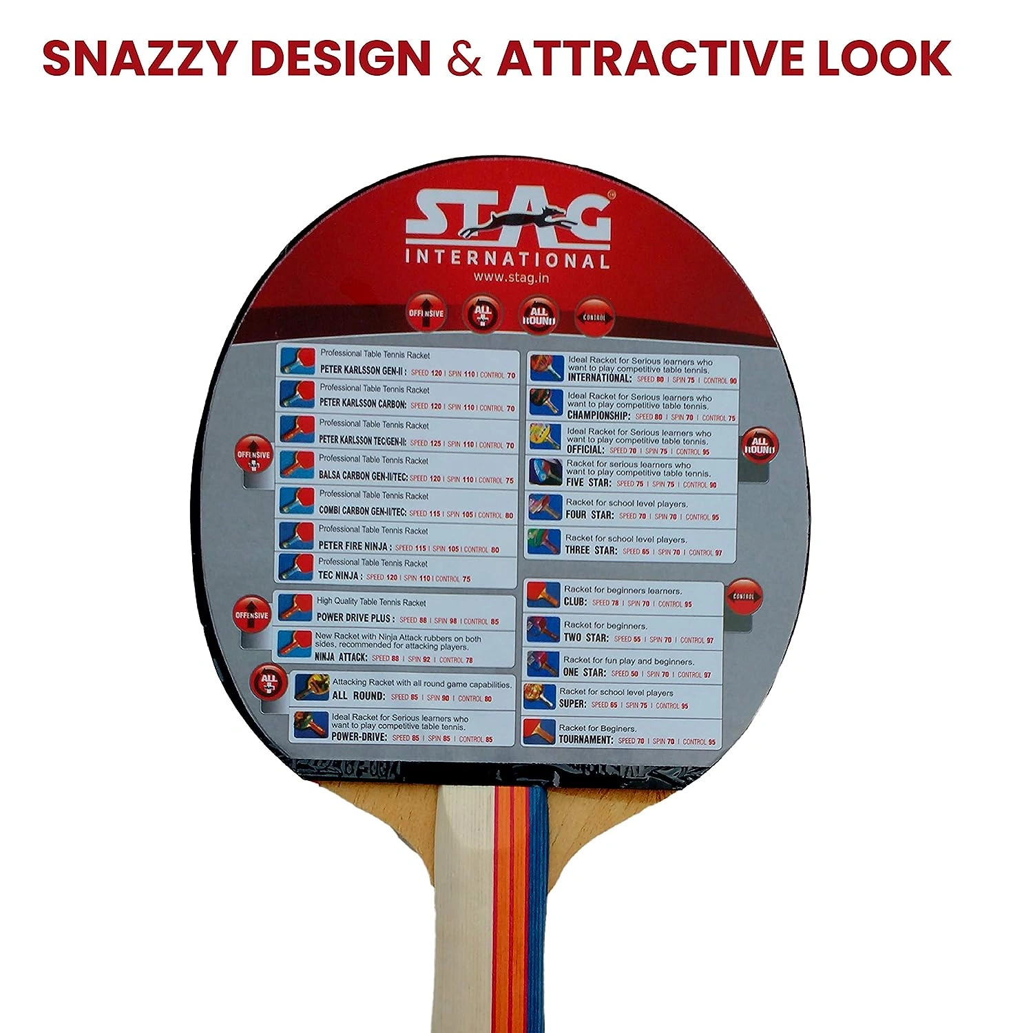 Stag Official Table Tennis Racquet-1 Unit-4