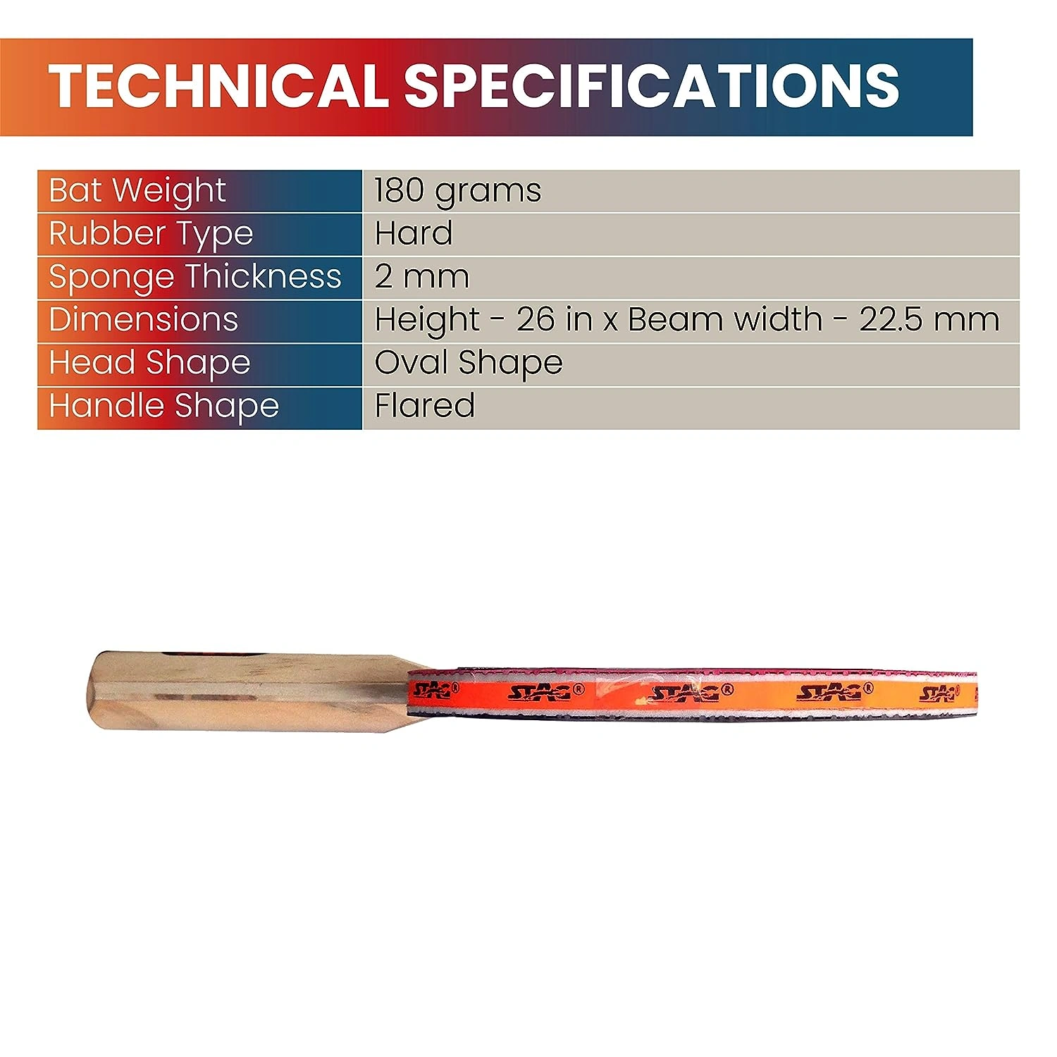 Stag Official Table Tennis Racquet-1 Unit-2