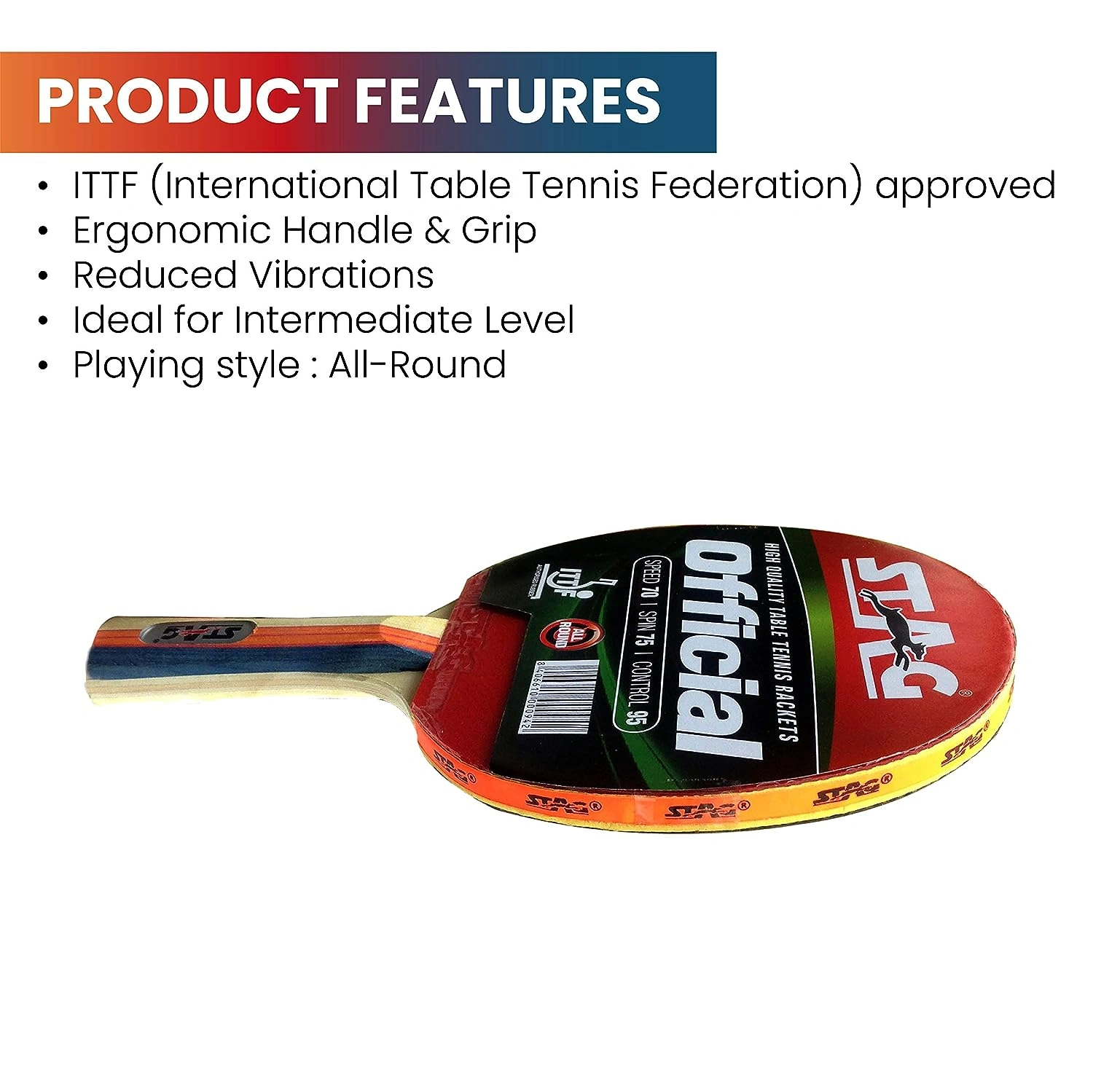 Stag Official Table Tennis Racquet-1 Unit-1