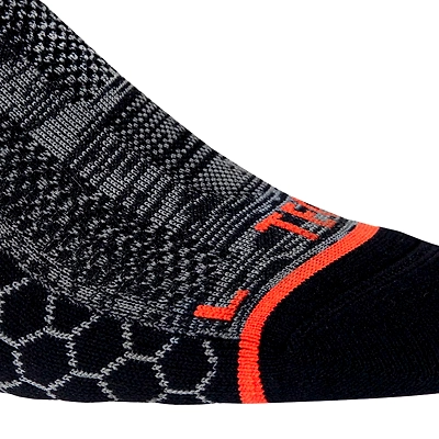 TEGO Drill Ankle Nylon-Coolmax Socks (1pair)-BLACK-ORANGE-S-5