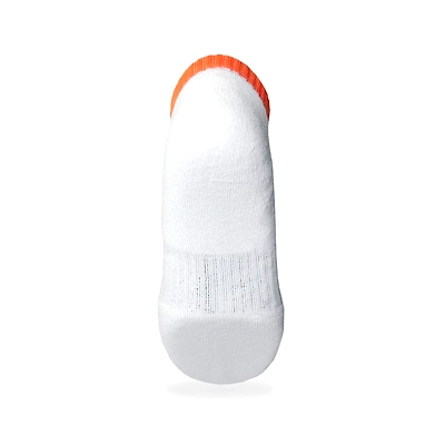 TEGO Men's No-Show Cotton Blend Socks (1 Pair)-WHITE/ORANGE-M-3