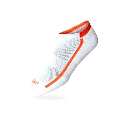 TEGO Men's No-Show Cotton Blend Socks (1 Pair)-WHITE/ORANGE-M-1