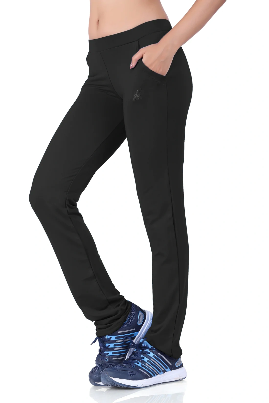 Laasa Sports Yoga Gym and Sports Fitness Narrow Track Pant-XXL-Black-3