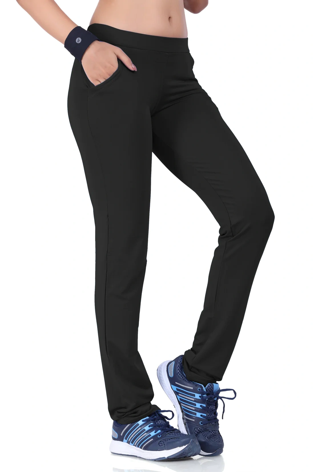 Laasa Sports Yoga Gym and Sports Fitness Narrow Track Pant-XXL-Black-2