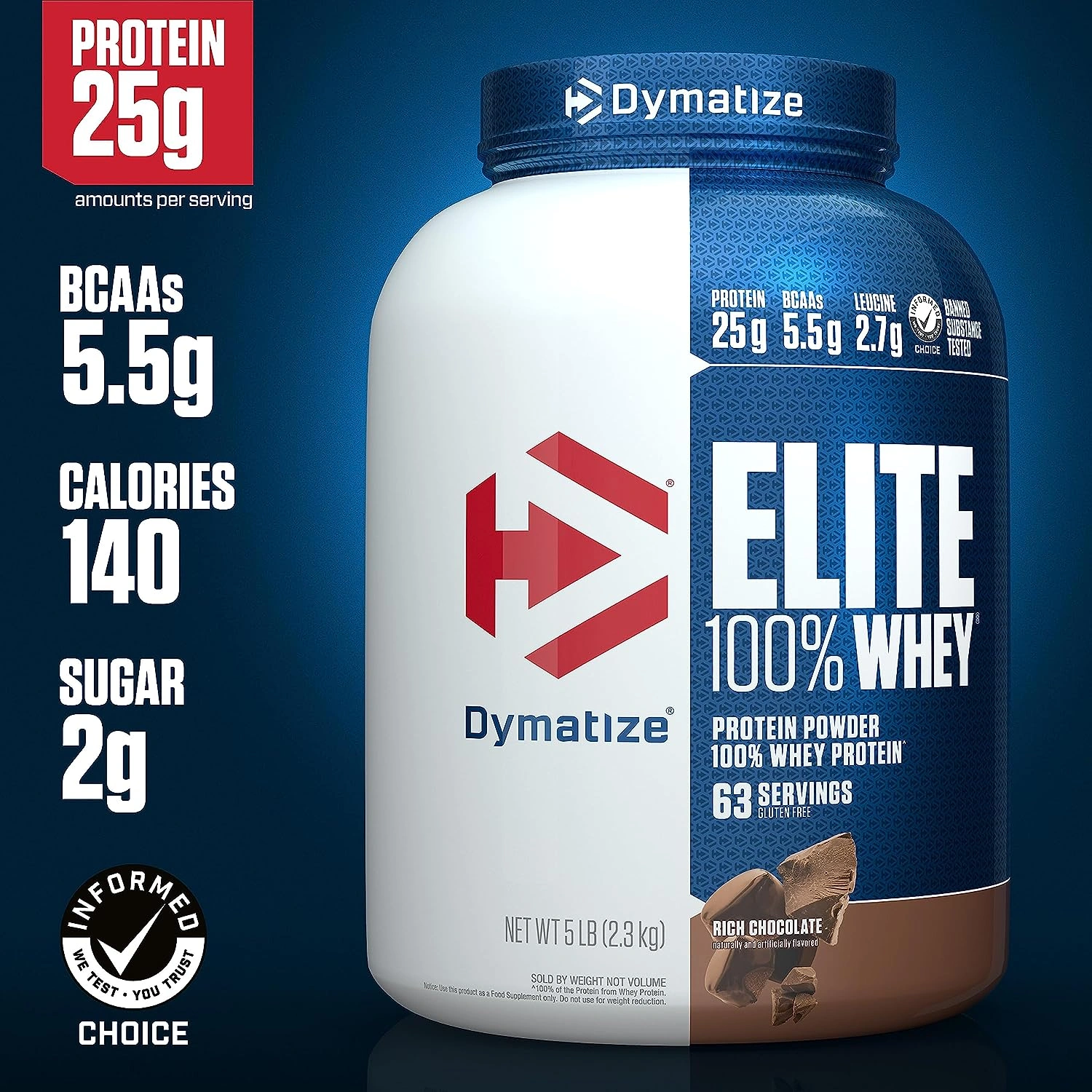 Dymatize Nutrition Elite Whey Protein Powder: Superior Blend of Whey Protein for Optimal Muscle Growth and Recovery-RICH CHOCOLATE-3