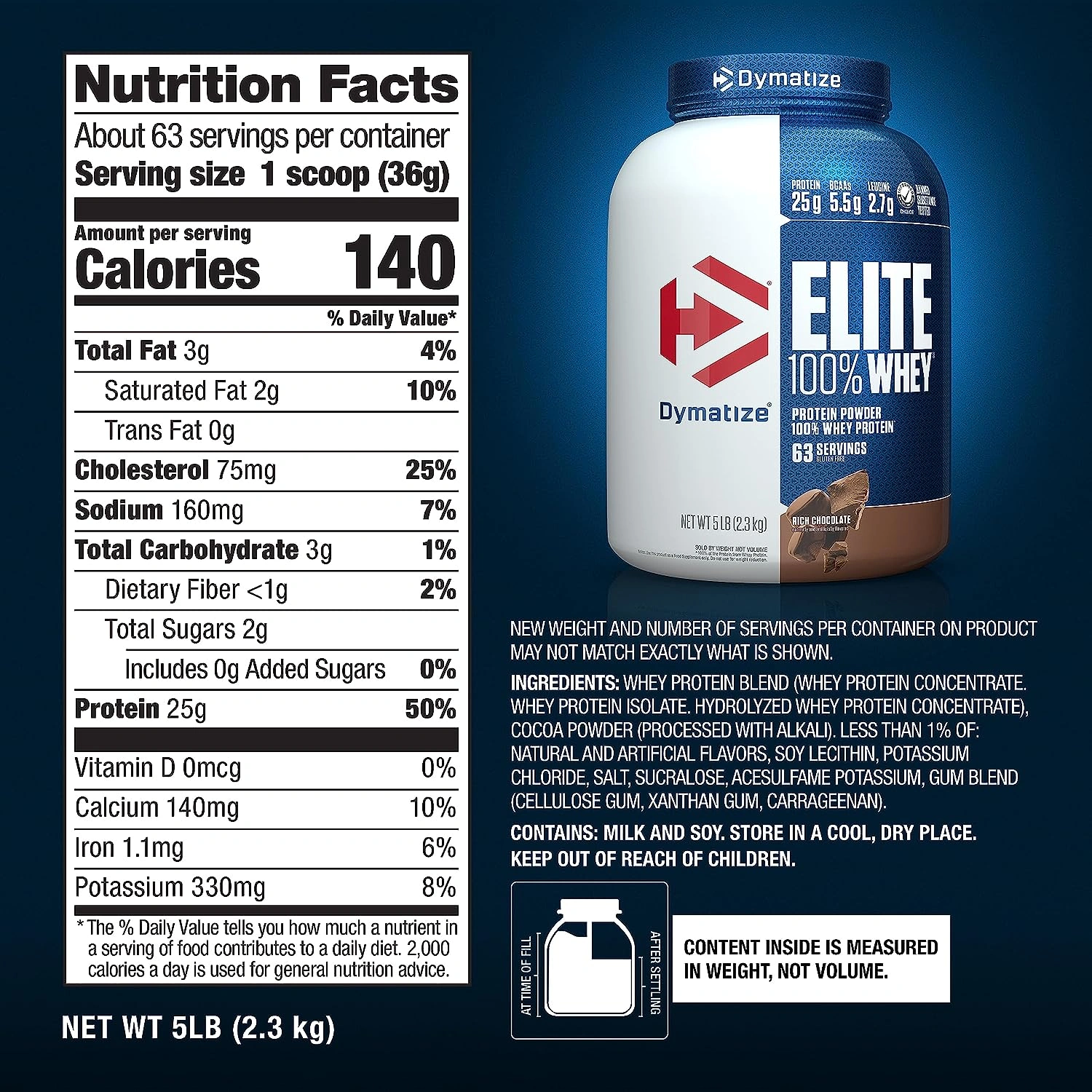 Dymatize Nutrition Elite Whey Protein Powder: Superior Blend of Whey Protein for Optimal Muscle Growth and Recovery-RICH CHOCOLATE-2