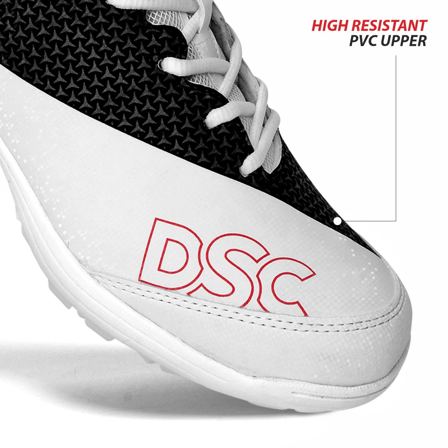 DSC Rigor X Cricket Shoes: Lightweight and Durable Cricket Shoes with Enhanced Grip for Optimal Performance on the Field-1-WHITE/ BLACK-3