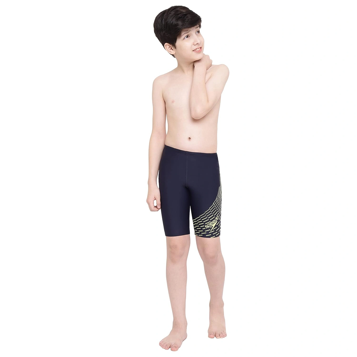 Speedo Medley Logo Jammer, Boys-TRUE NAVY / SPRITZ-24-6