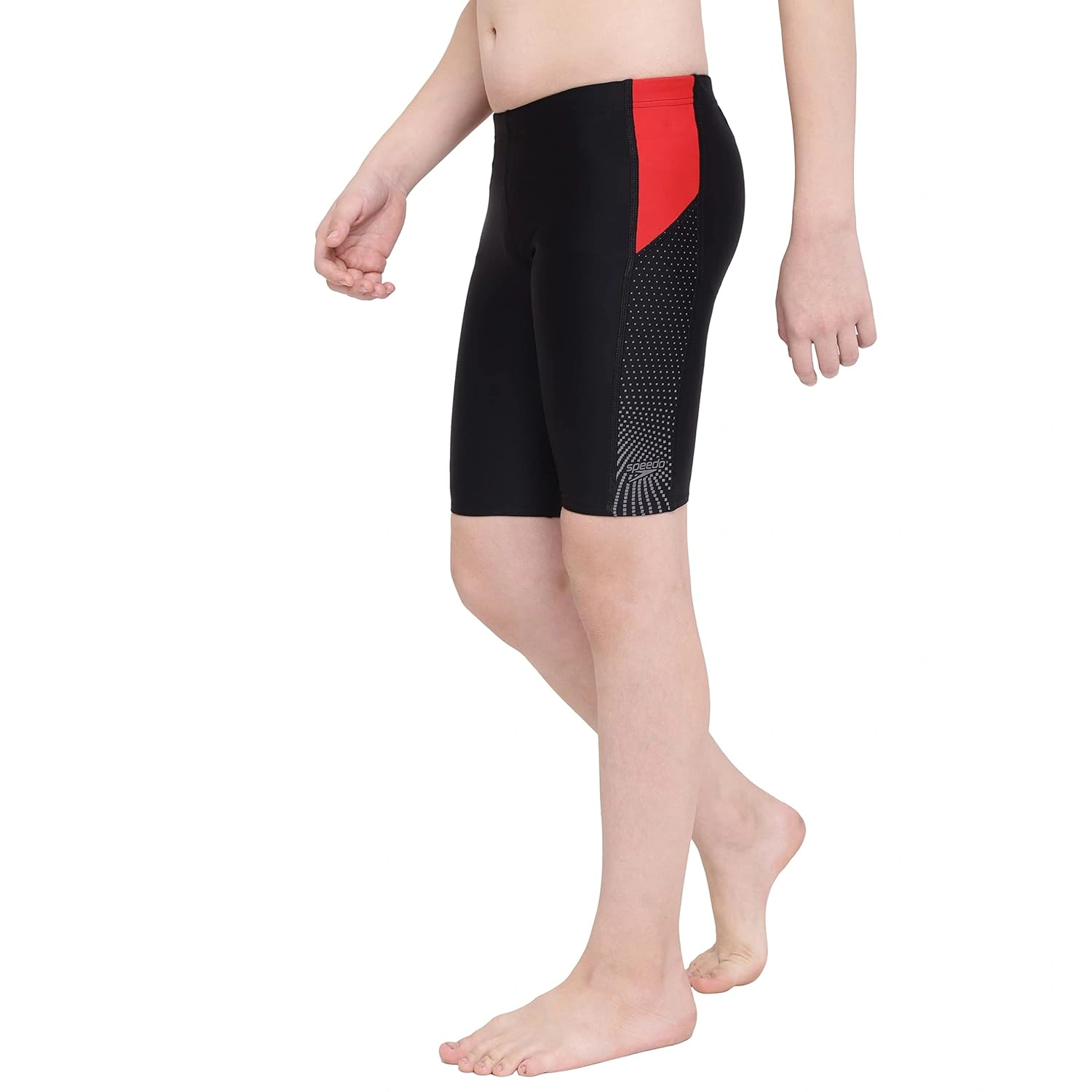 Speedo Dive Jammer, Boys-BLACK / FED RED / DOVE GREY-30-5