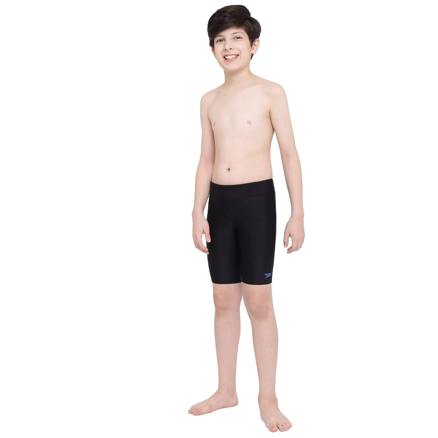 Speedo Essential Houston Jammer, Junior Boy-BLACK / BLUE FLAME-22-6