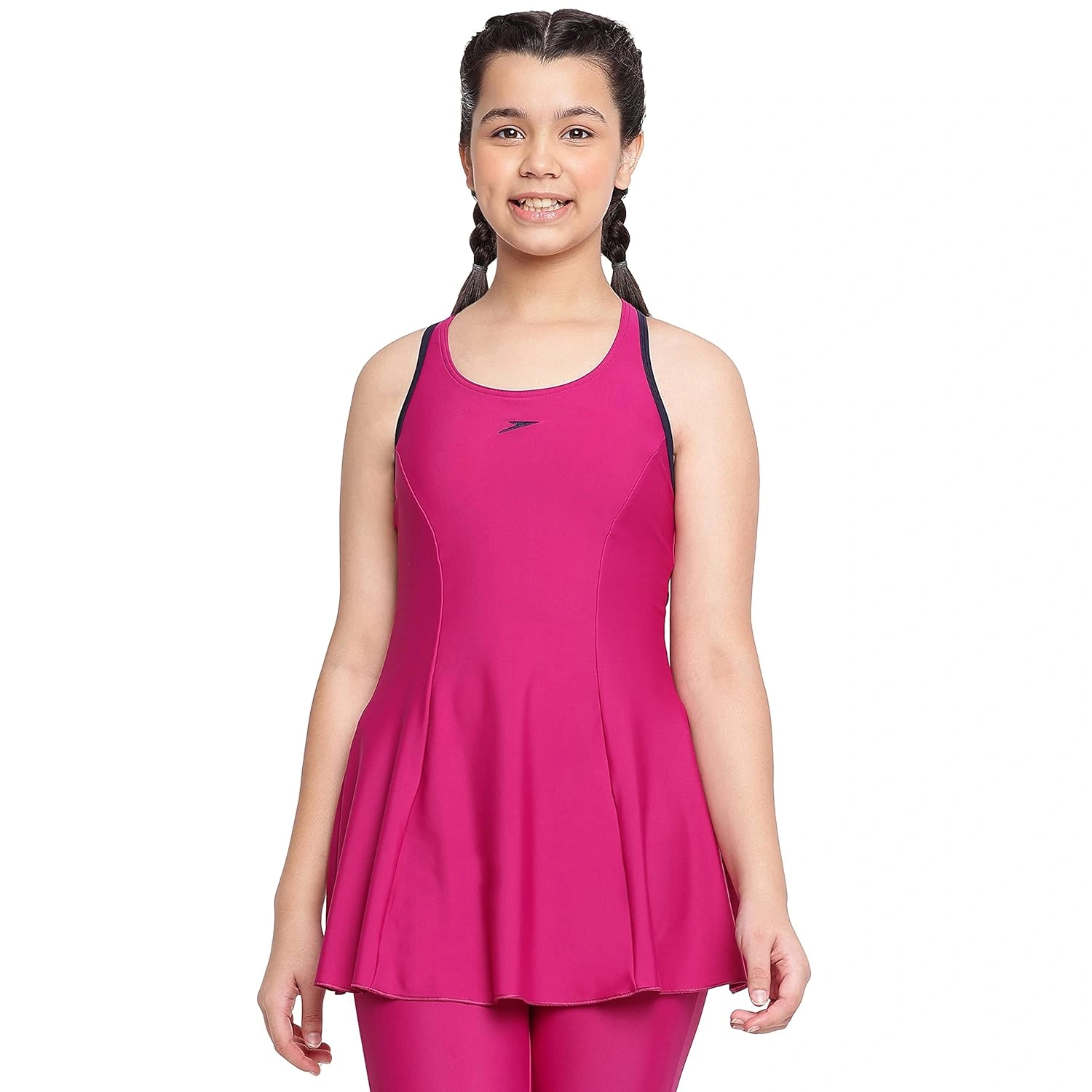 Speedo Racer Back Swimdress with Boyleg, Girls-50169