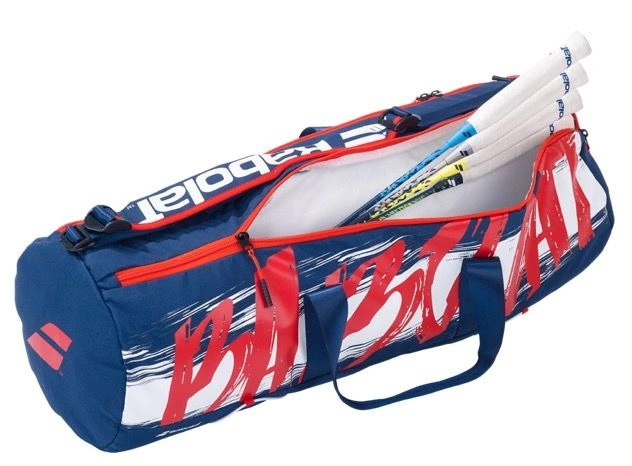 BABOLAT DUFFLE RACK BADMINTON BAG: Versatile Badminton Bag with Racket, Apparel, and Shoe Compartments for On and Off the Court-BLUE /WHITE /RED-5