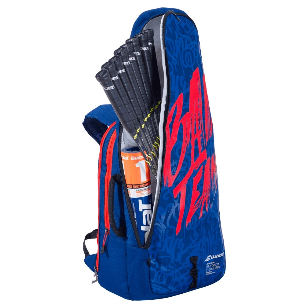 Babolat Tournament Badminton Backpack: Transform into a Racket Holder with Multiple Compartments for Organized Gear-BLUE RED-1