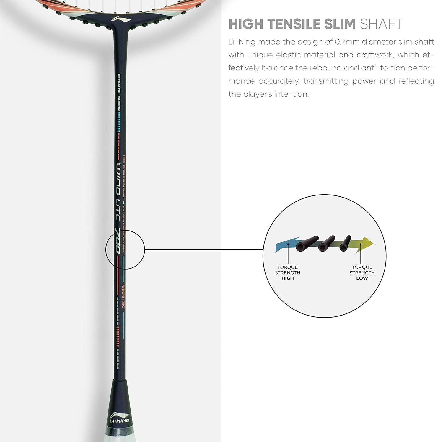 LI-NING Wind Lite 700  Strung Badminton Racquet-DARK PURPLE/PEACH-FS-2