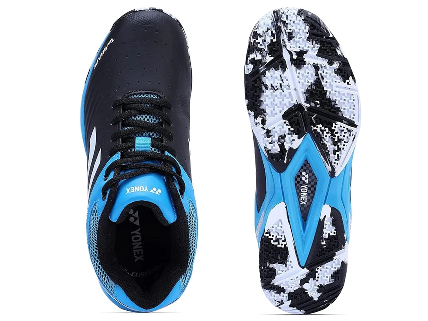 YONEX AKAYU SUPER 6 BADMINTON SHOES-BLACK AQUA BLUE-9-4