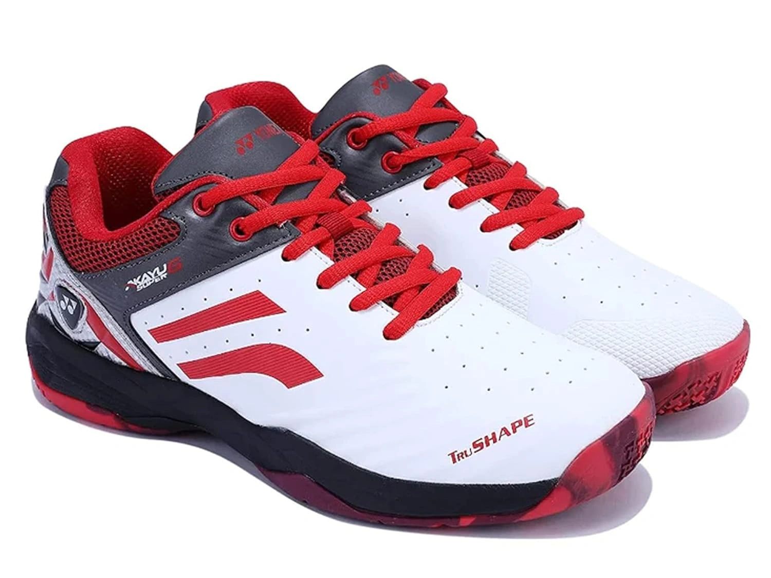 YONEX AKAYU SUPER 6 BADMINTON SHOES-WHITE/BLACK/RED-11-2