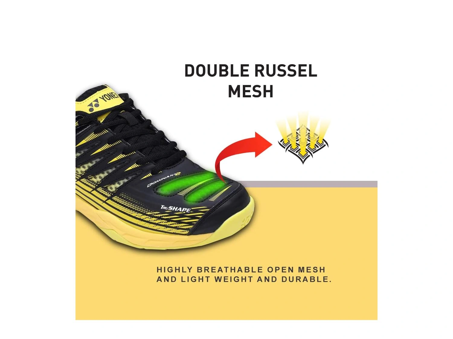 YONEX Tour Dominant 2 Badminton Shoes-BLACK NEON LIME-10-2