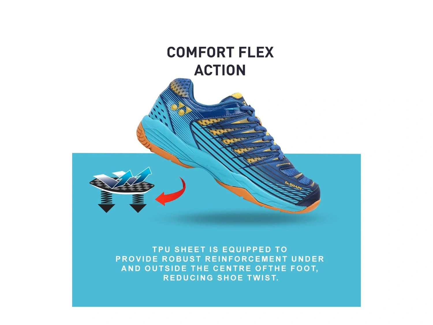 Yonex Tour Dominant 2 Junior Badminton Shoes-BLUE AQUA GOLD-3-3