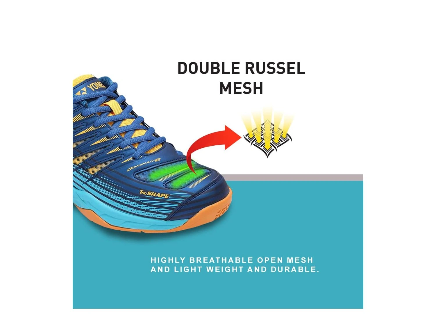 Yonex Tour Dominant 2 Junior Badminton Shoes-BLUE AQUA GOLD-1-2