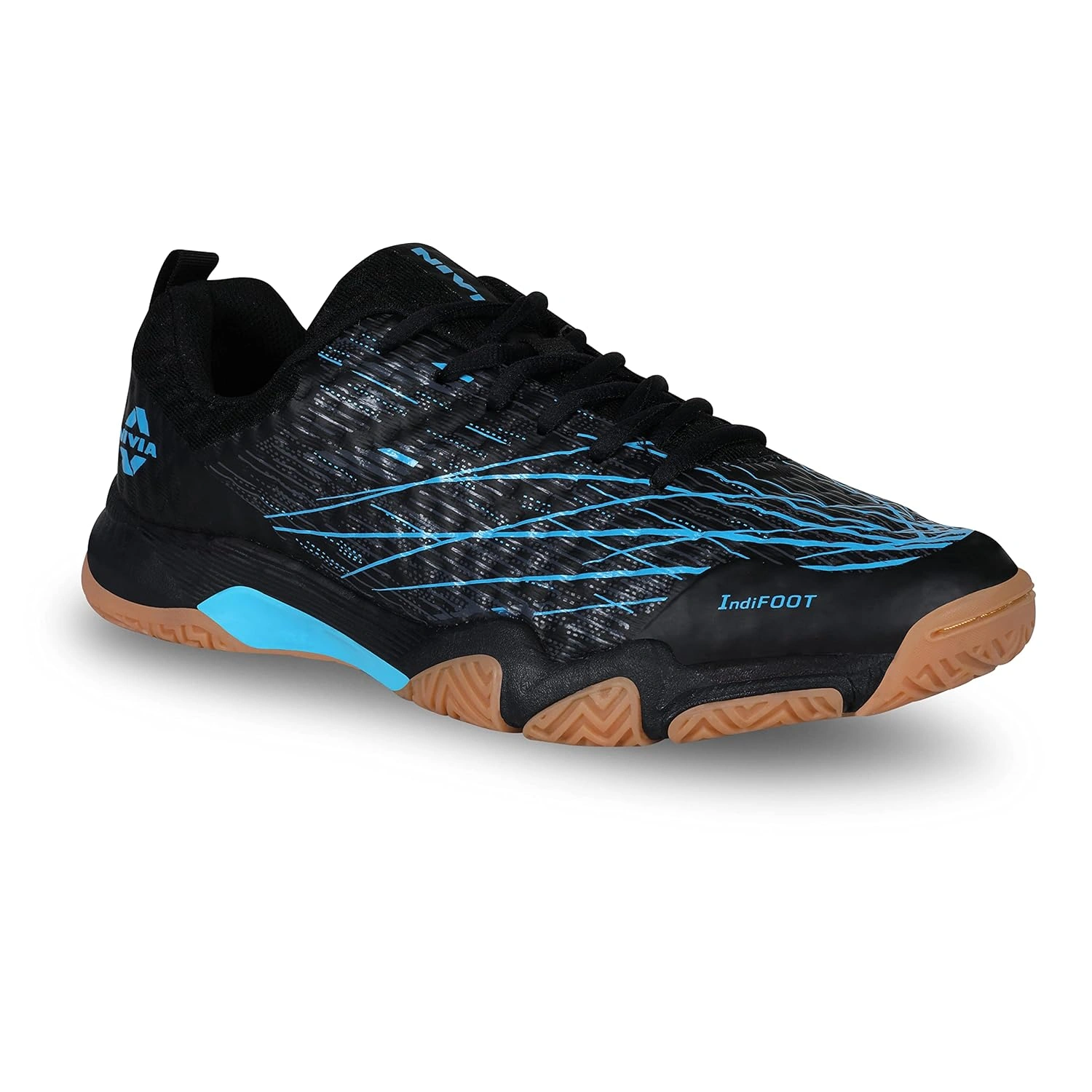 Nivia Powerstrike 3.0 Badminton Shoes-10-BLACK/BLUE-2