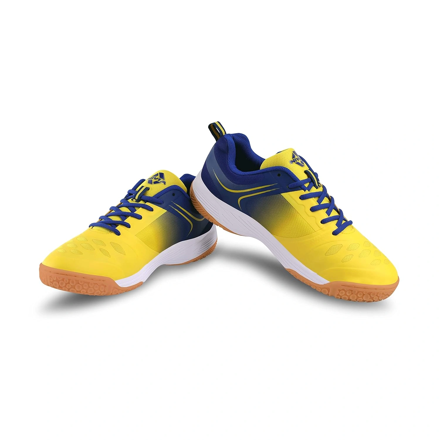 Nivia Hy-court 2.0 Badminton Shoes For Mens-YELL/ BLUE-11-5