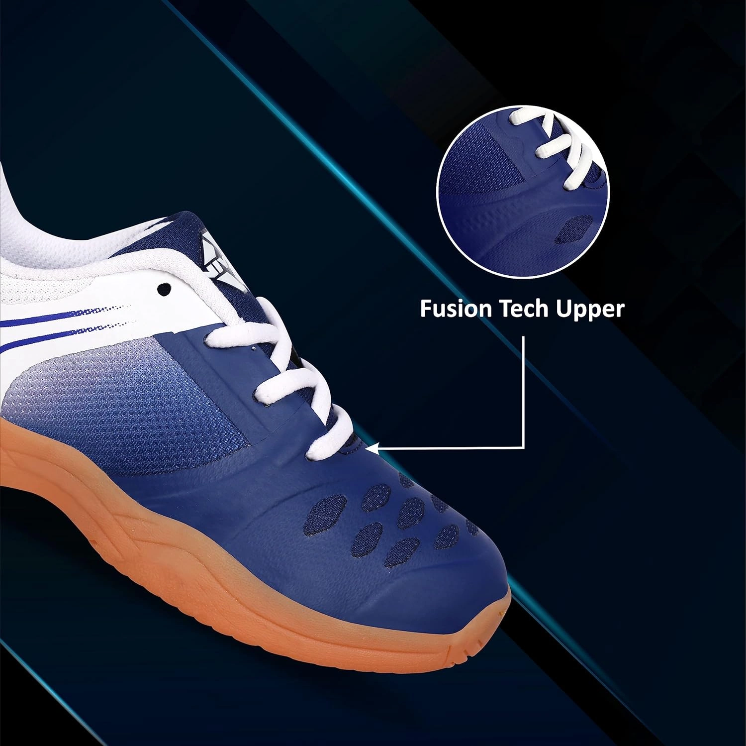 Nivia Hy-Court 2.0 Kids Badminton Shoes-BLUE WHITE-1-5