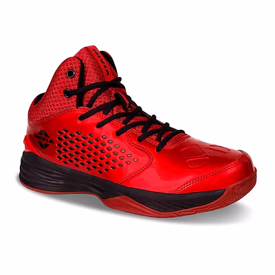 Nivia Mens Warrior-i Basketball Shoe-RED BLACK-9-3