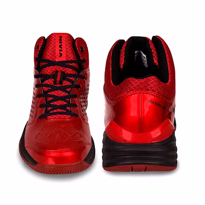 Nivia Mens Warrior-i Basketball Shoe-RED BLACK-9-5