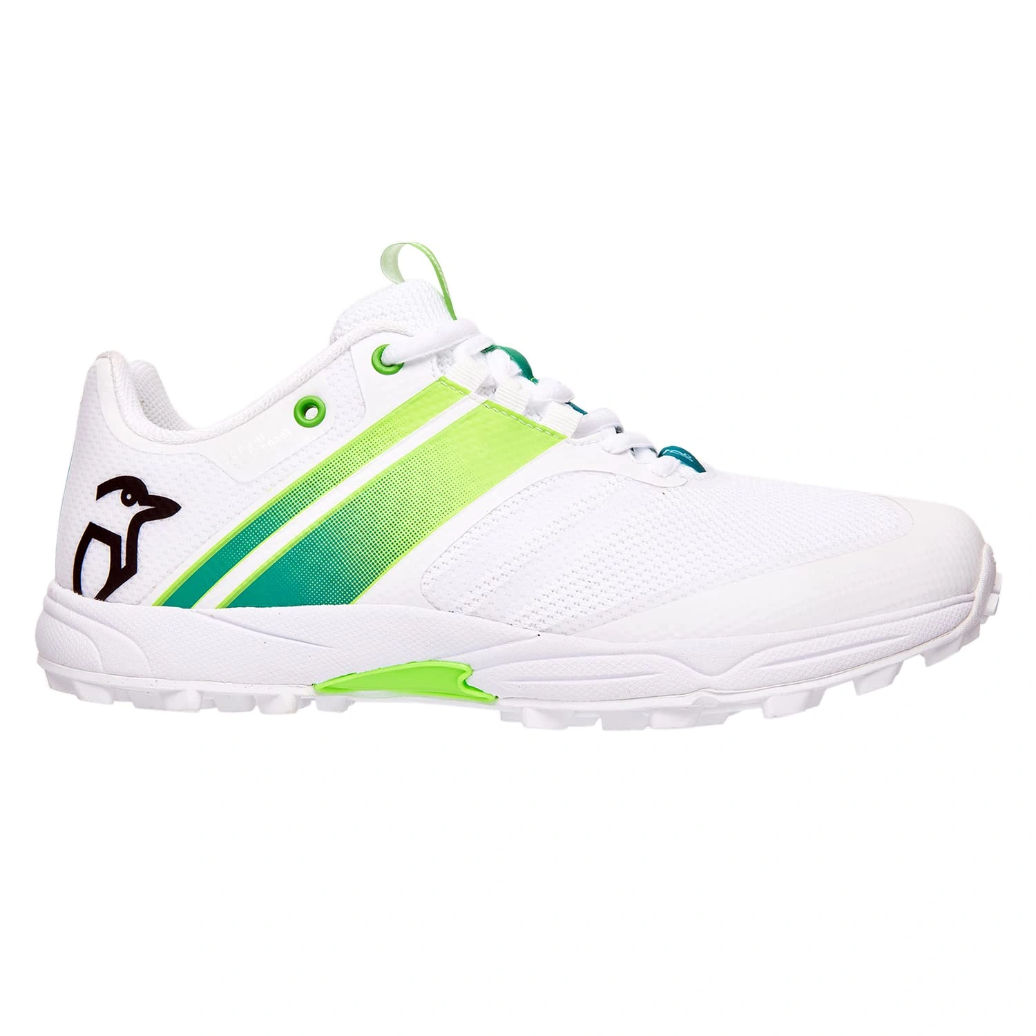 Kookaburra Pro 2.0 Rubber Cricket Shoe-WHITE/LIME-10-2