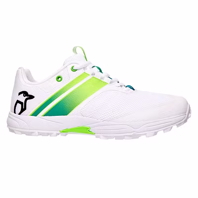 Kookaburra Pro 2.0 Rubber Cricket Shoe-WHITE/LIME-6-3