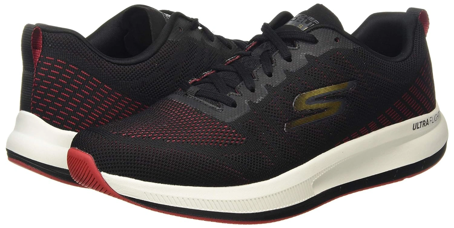 Skechers Men's Go Run Pulse - Sports Shoe-BLACK / RED-10-6