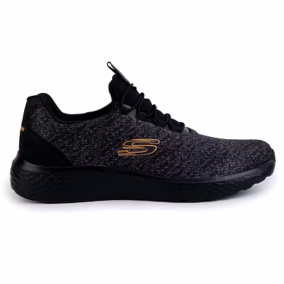 Skechers Men's Modern Cool Sports Walking Shoes-BLACK/ORANGE-9-3