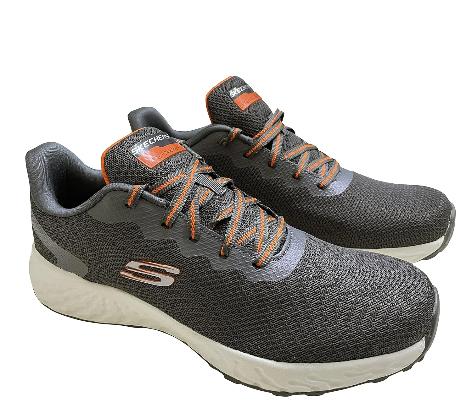 Skechers TERRENEX Men's Sports Running Shoe-10-CHARCOAL/ORANGE-5